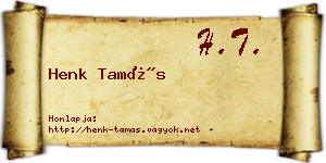 Henk Tamás névjegykártya